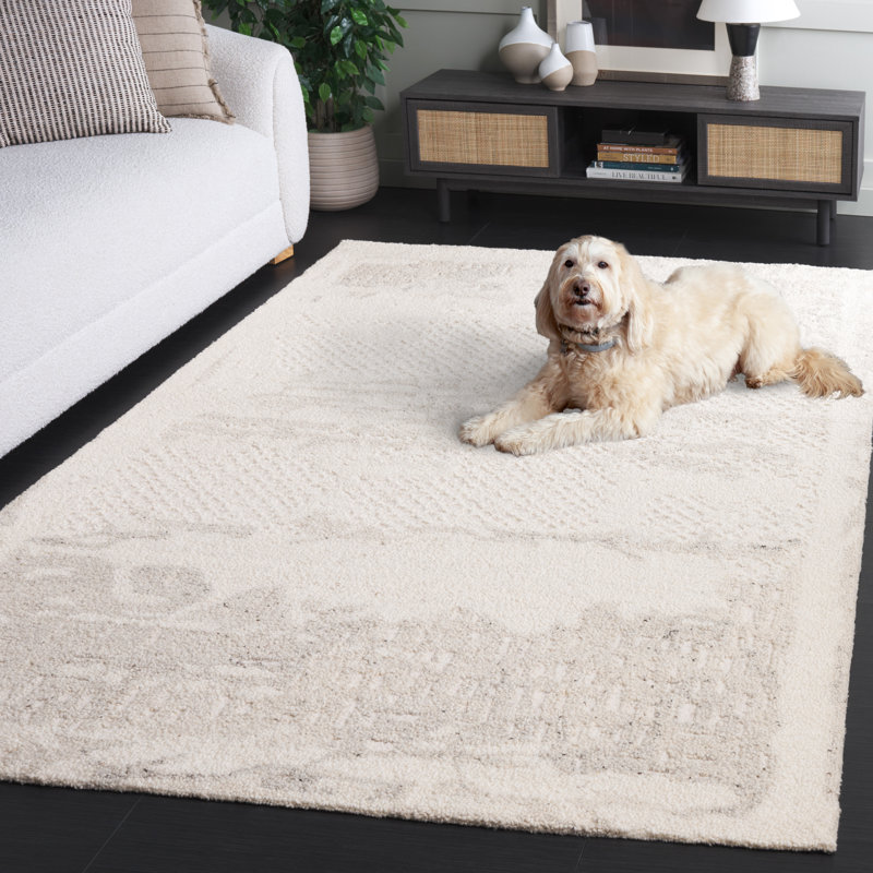 Tapis Falyn 105 ivoire / gris, Rectangle de 5 pi x 8 pi