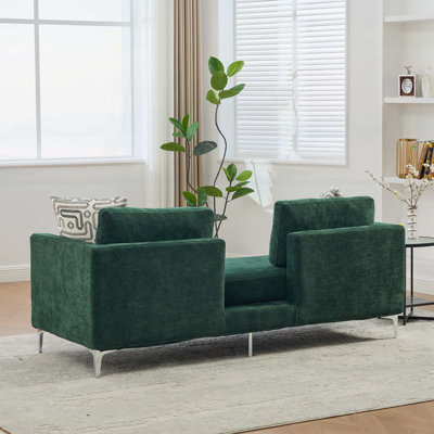 Méridienne en chenille de 77,5 po de largeur, canapé surdimensionné moderne avec 4 coussins, canapé-lit pour le salon et la chambre d'amis