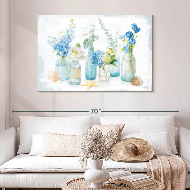 Beach Cottage Florals I, H 32 po x l 48 po