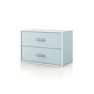 Breayla 15.7"H 2-Drawer Wooden Storage Bookcase
