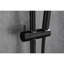 Douche à main noire matte avec hauteur réglable et tuyau flexible de 59 pouces en acier inoxydable avec barre coulissante moderne de 28 pouces