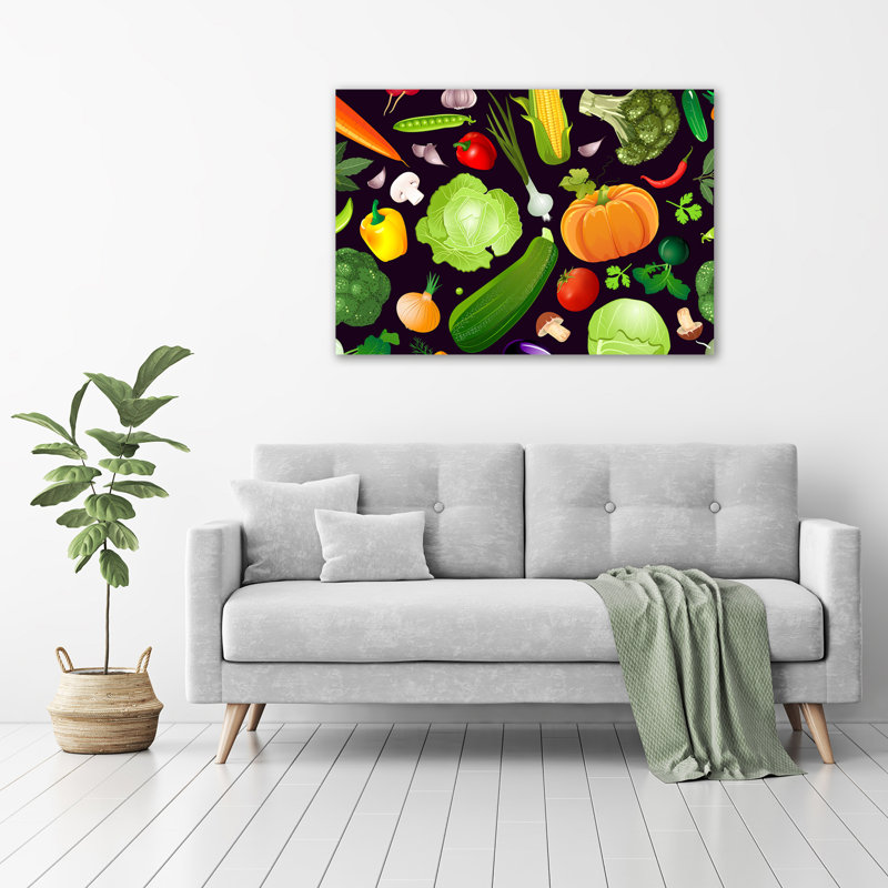 Colorful Vegetables - No Frame Print on Glass