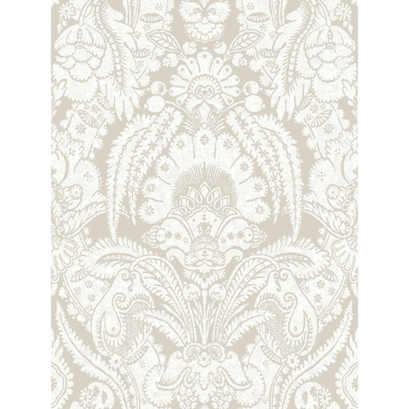 Albemarle Chatterton Damask Wallpaper Roll, Shell/Ivory