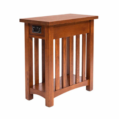 Shabbona Solid Wood End Table with Storage