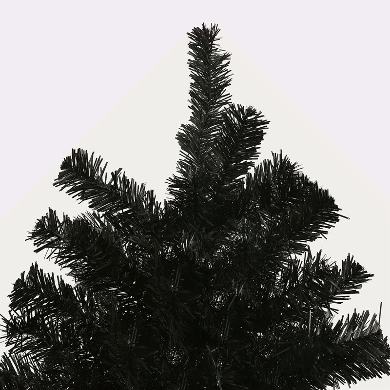 Arbre de Noël artificiel de 7,5 pi de hauteur, arbre de Noël non éclairé avec 1346 pointes de branches, ouverture automatique, base en acier, décoration des Fêtes pour bureau personnel, noir