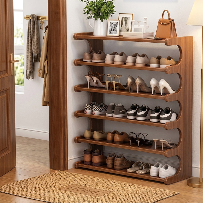 Range-chaussures multicouches, conception peu encombrante, 32.67" H x 31.49" W x 9.05" D, 5