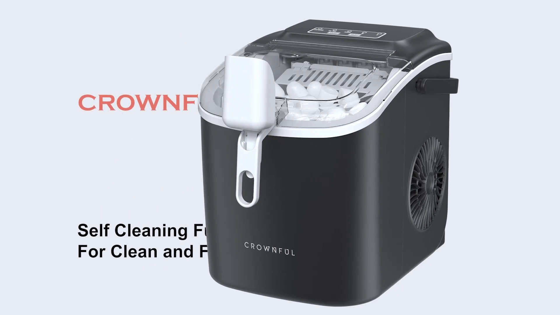 Crownful Ice Maker Machine For Countertop, 9 Ice Cubes Ready In 7