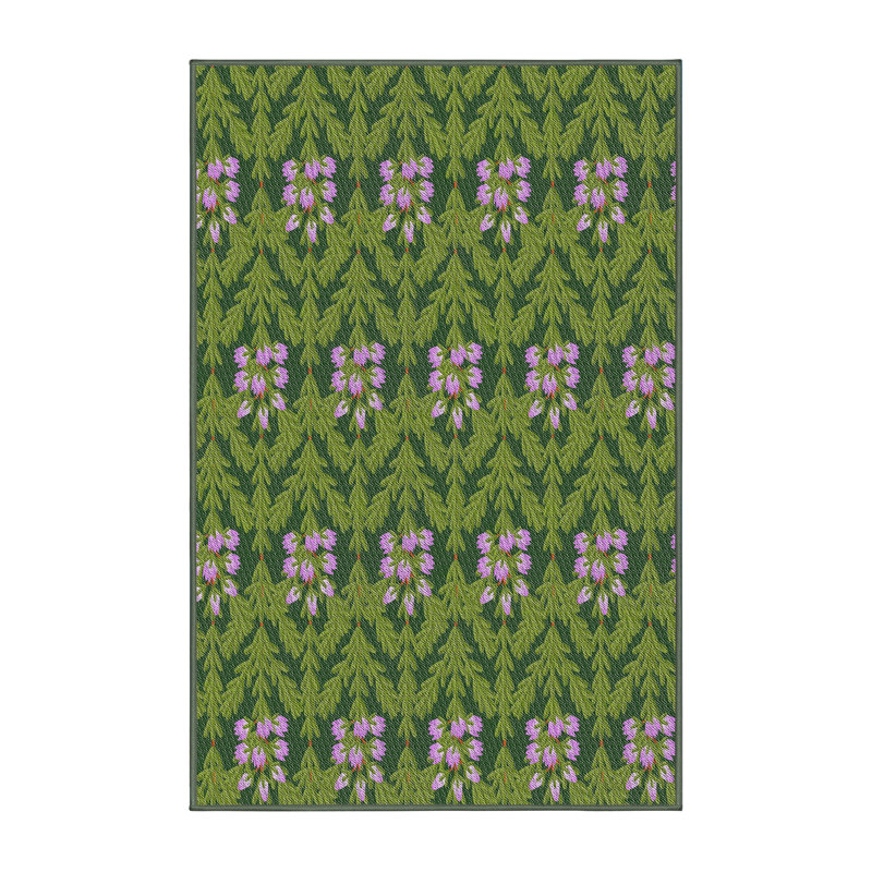 Tapis vert / rose Power Loom, Tapis de couloir 2 pi x 5 pi