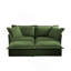 Canapé Canapé 2 places avec 2 repose-pieds, canapé-lit surdimensionné et canapé-lit 2 places pour salon, chenille, vert