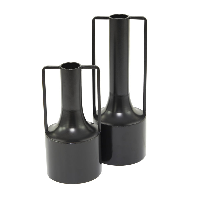 Vase Cole et gris en métal avec poignées Cole
