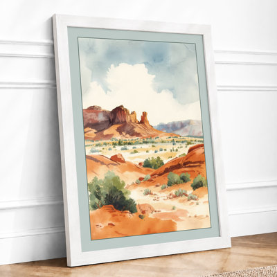 Desert Under Stars Scandinavian - Framed Print