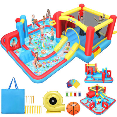 Delia 14' x 14' Bounce House with Slide and Air Blower