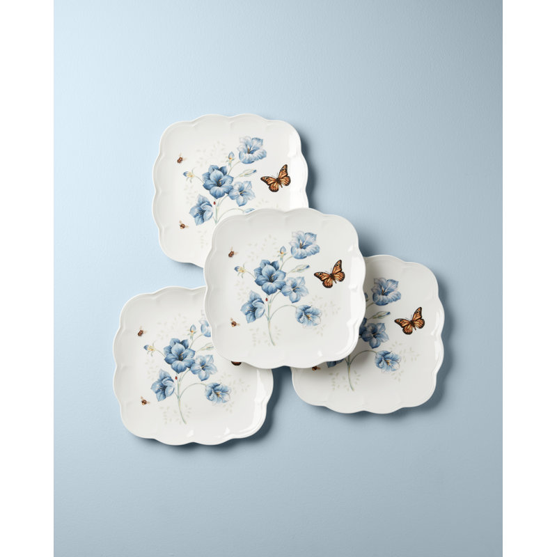 Butterfly Meadow Square 4Pc Dinner Plates