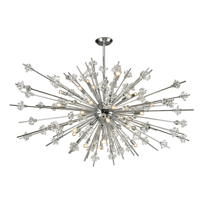 Lustre 31 lumières Starburst - chrome poli