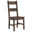 Ensemble de table de salle à manger 9 pièces en bois franc asiatique massif avec finition brun doré rustique et chaises à dossier échelle-227572807