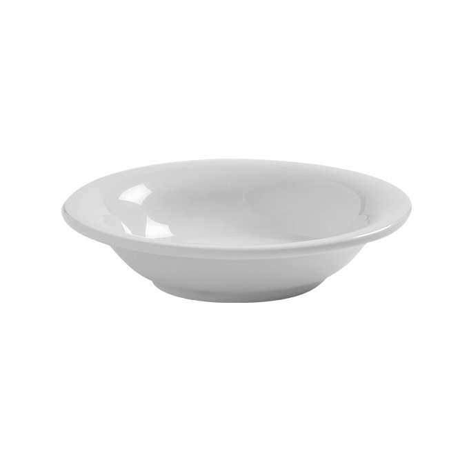 White Round Plastic Dessert Bowl with Narrow Rim, 8 oz