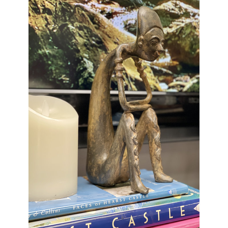 Sculpture bronze, homme de médecine contemporain