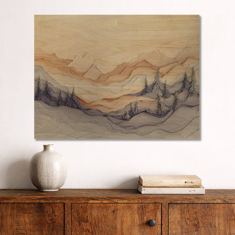 Laverie Dusk Reverie I - Art mural rond en bois Nature, Rond 23 po, Rond