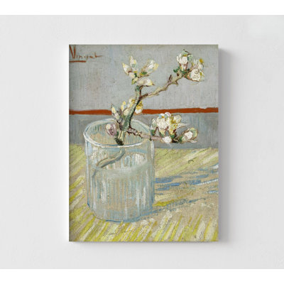 Printemps de la floraison d'une amande en verre, peinture de Van Gogh, Vincent Van Gogh, fleurs d'amandier, encadré