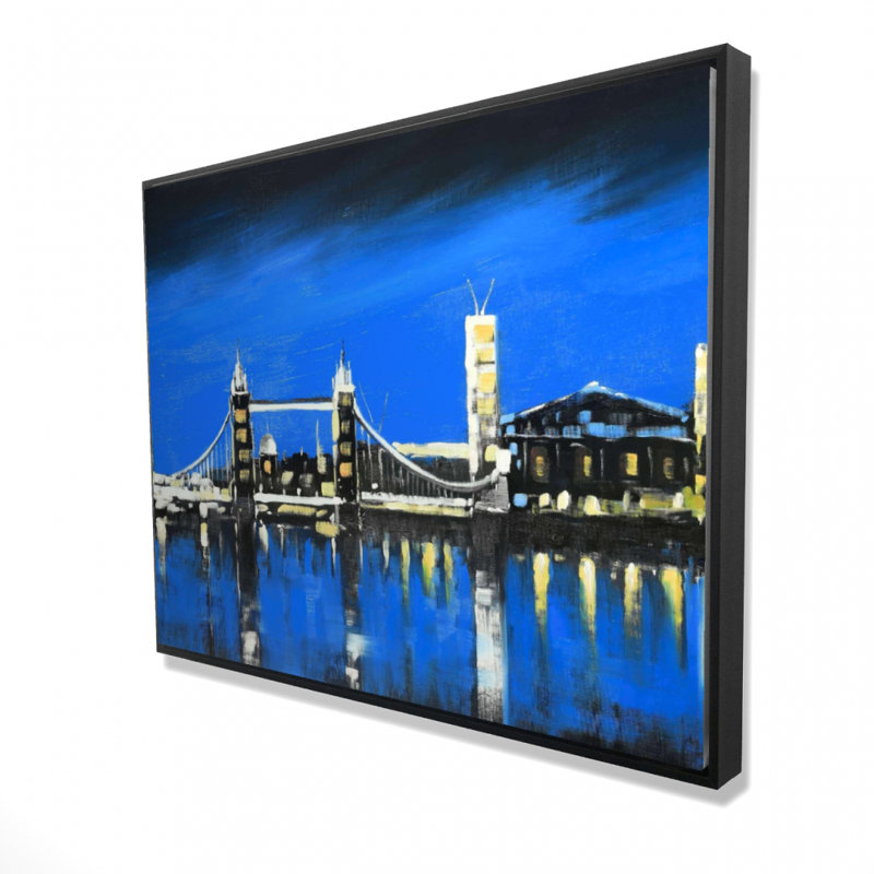 Toile encadrée bleue de Londres - Pont des villes, décor de toile encadrée