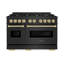 ZLINE Autograph 48" Classic Dual Fuel Black Stainless Range w/ Bronze Accents-566129326