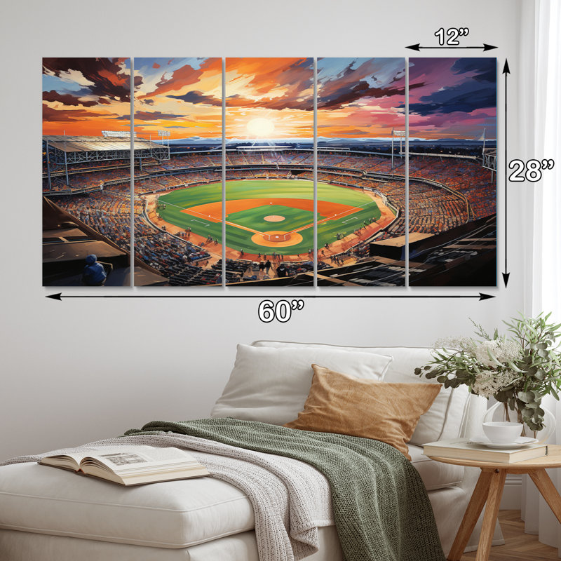 Abstract Baseball Stadium V - 5 pièces sur toile tendue