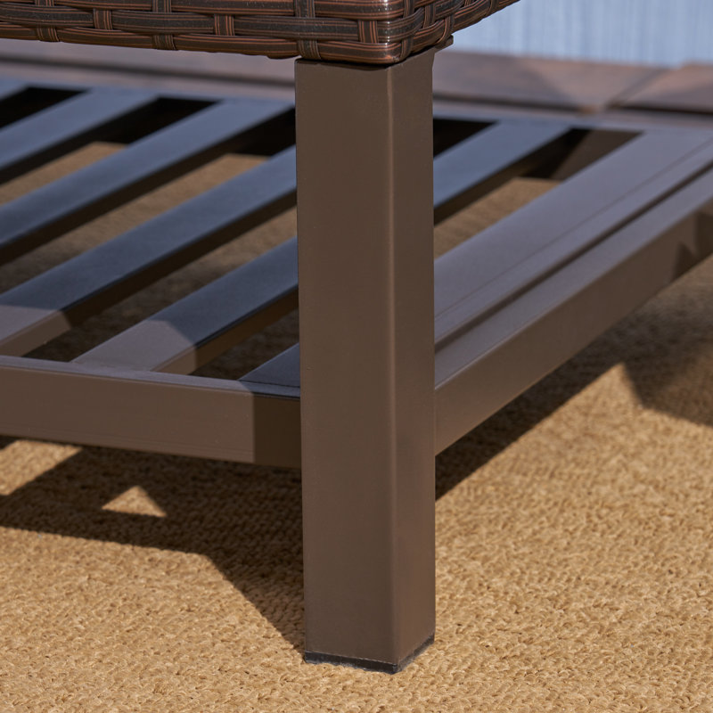 Everlie Wicker Storage Bench, Brown