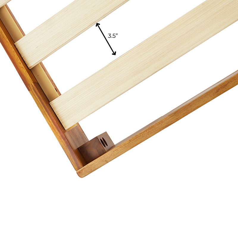 Vivian DELUXE Platform Bed Frame with Headboard – Acacia Wood