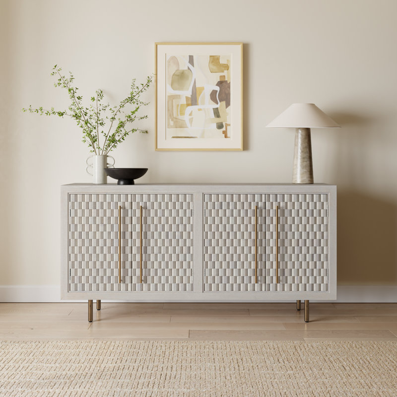 Abshire 76'' Solid Wood Sideboard, White Wash