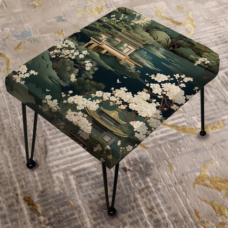 Tea House Elegance - Chinese Rectangle Ottoman