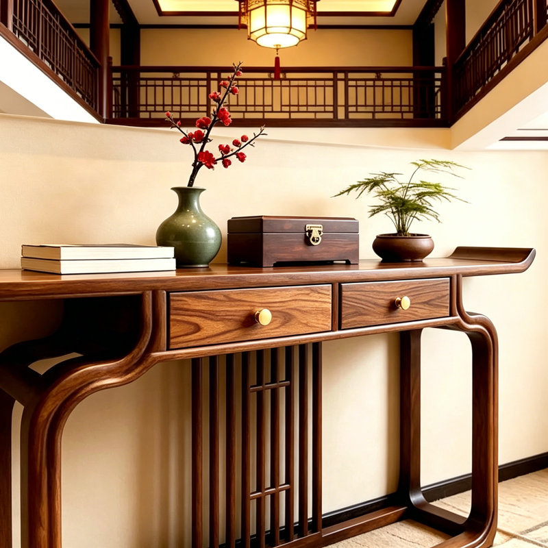 Nouvelle console de style chinois, H 35,4 po x l 66,9 po x P 15,7 po
