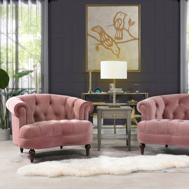 Mercer Velvet Armchair, Ash Rose Velvet