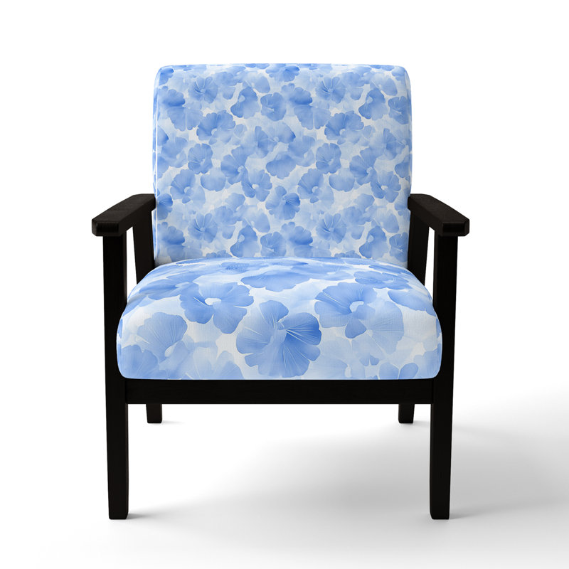 Chaise d'appoint Floral, Accoudoirs carrés noirs