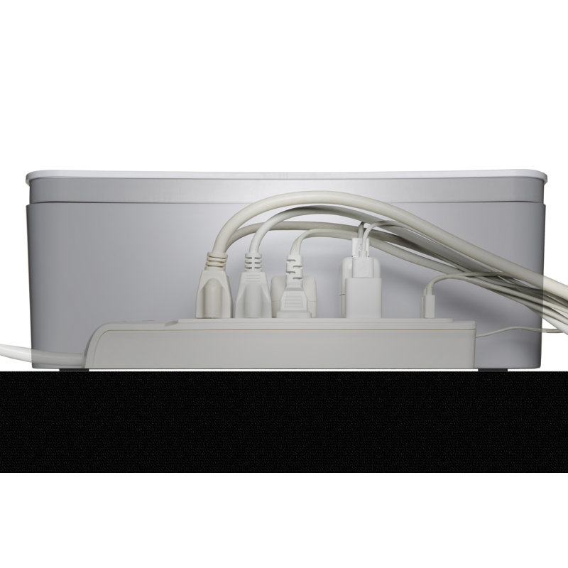 White Plastic Under Desk Cable Management Box