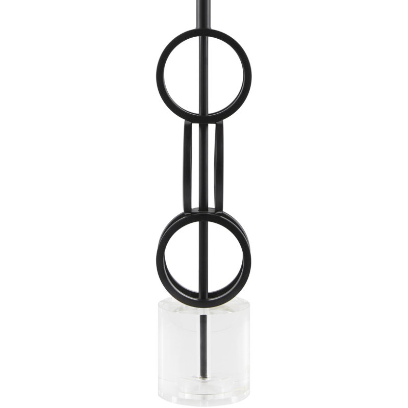 Parham Table Lamp, White, Black/Clear