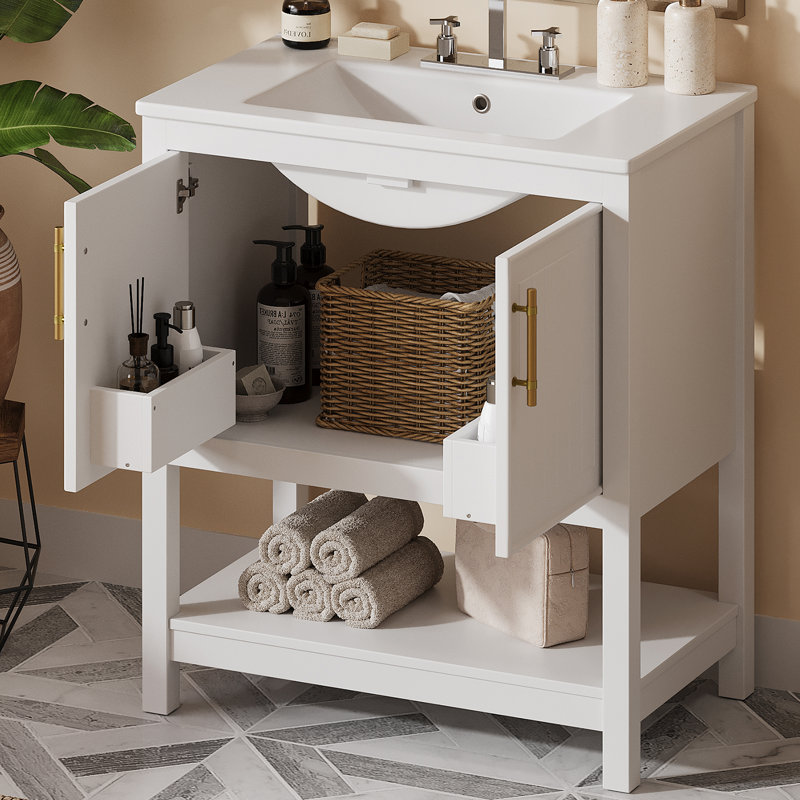 Armoire de salle de bain Janaye, Blanc