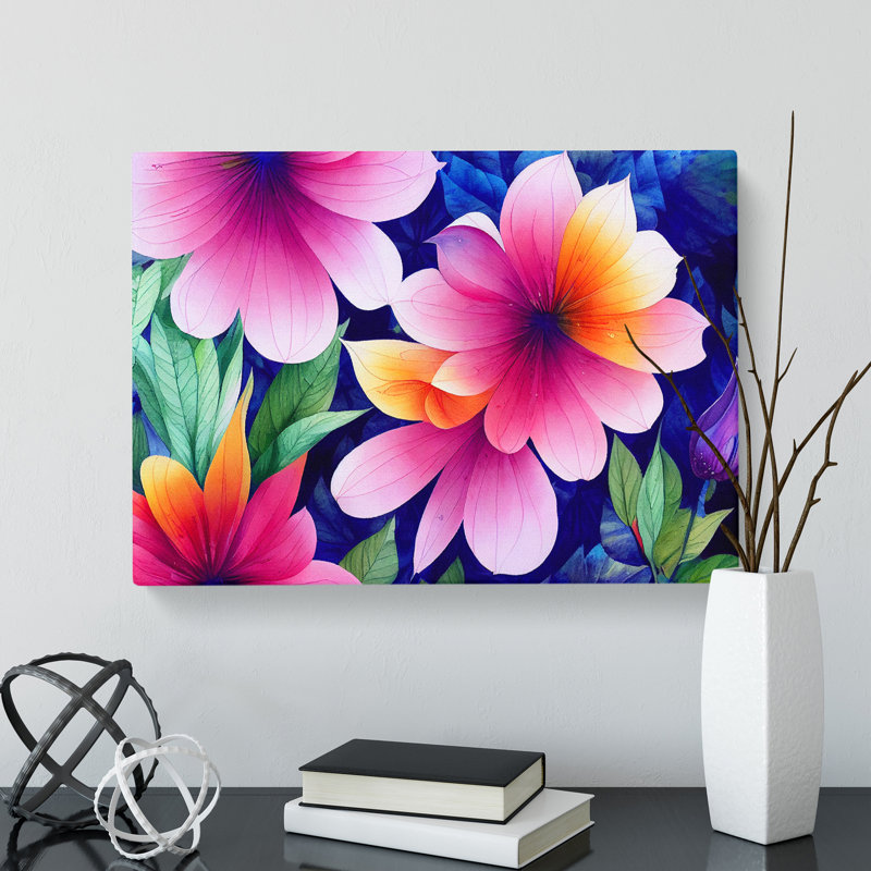 Incredible Watercolour Flowers - Wrapped Canvas, 35cm H x 50cm W x 3cm D