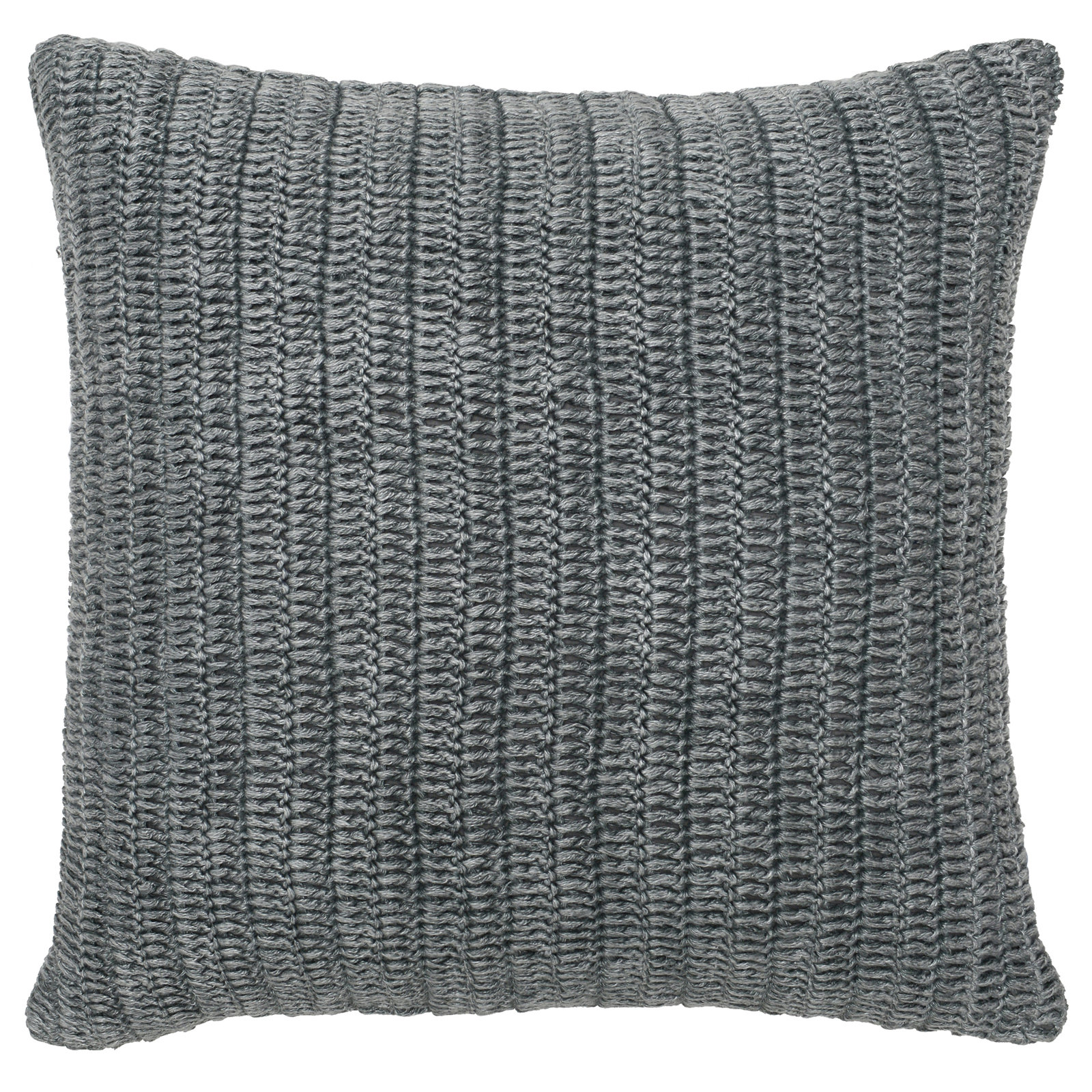 Rowan 22" x 22" Cotton Throw Pillow, Gray