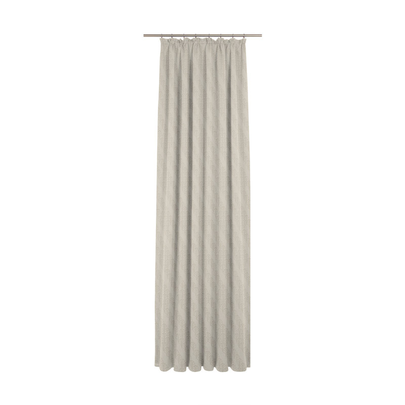 Lizeth Pencil Pleat Opaque Single Curtain, Light grey., 225cm Width x 145cm Drop