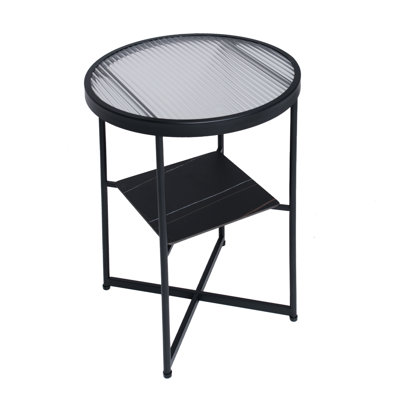 Table de bout ronde noire