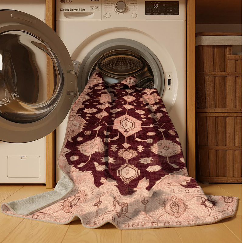 Tapis brun lavable à la machine, Carré 3 pi
