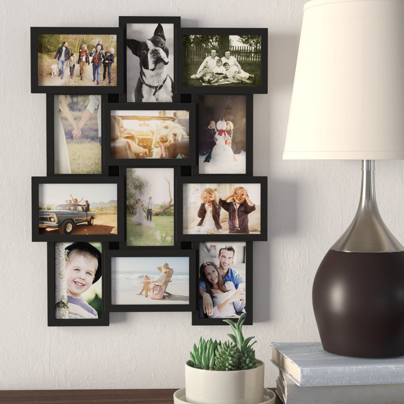 12 ouvrant le mur en plastique accrochant le cadre de photo de collage photo