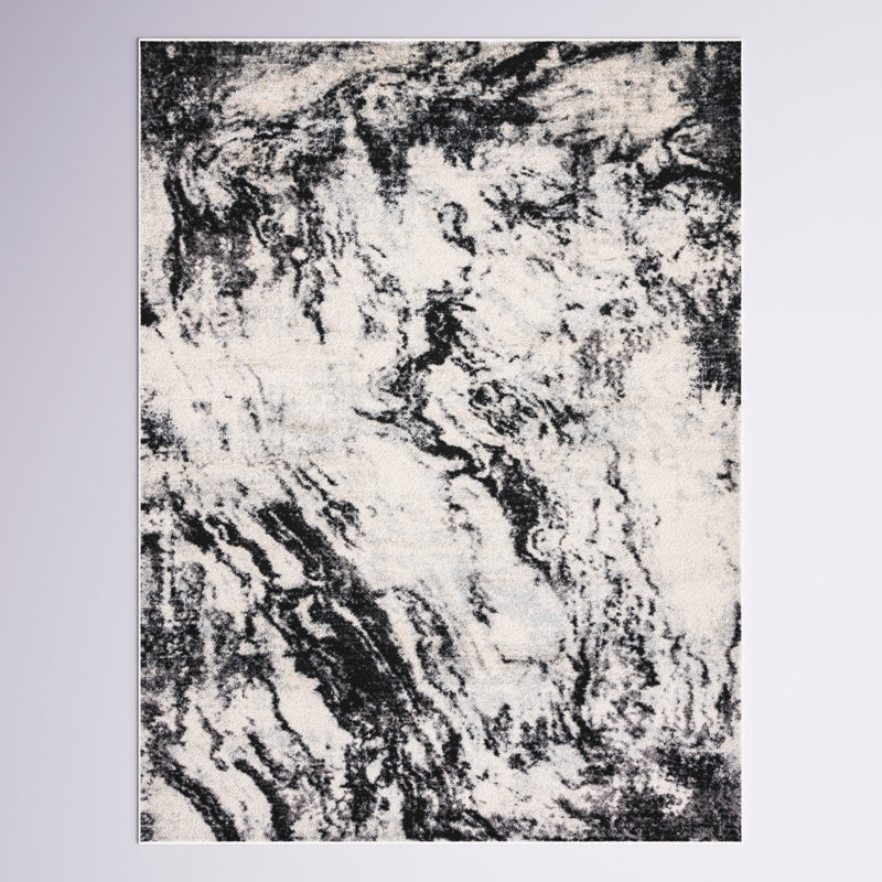Tapis abstrait tissé à la machine Dwana, Rectangle 8 pi x 10 pi