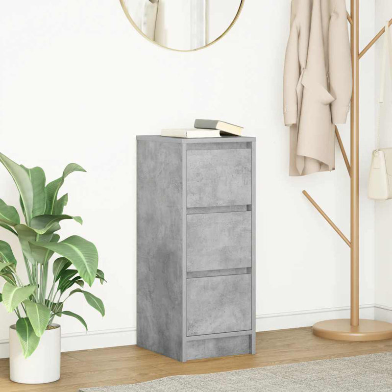 Sideboard 29.5X34x76 Cm Engineered Wood, Concrete Grey
