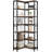 7-Tier Industrial Rustic Corner Bookshelf With Hexagonal Design For Home Office And Living Room, Space-Saving And Stylish Display Shelf-185102212