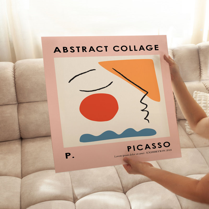 «Abstract Picasso Abstract figure II», reproduction d'art moderne sans cadre, H 28 po x l 28 po