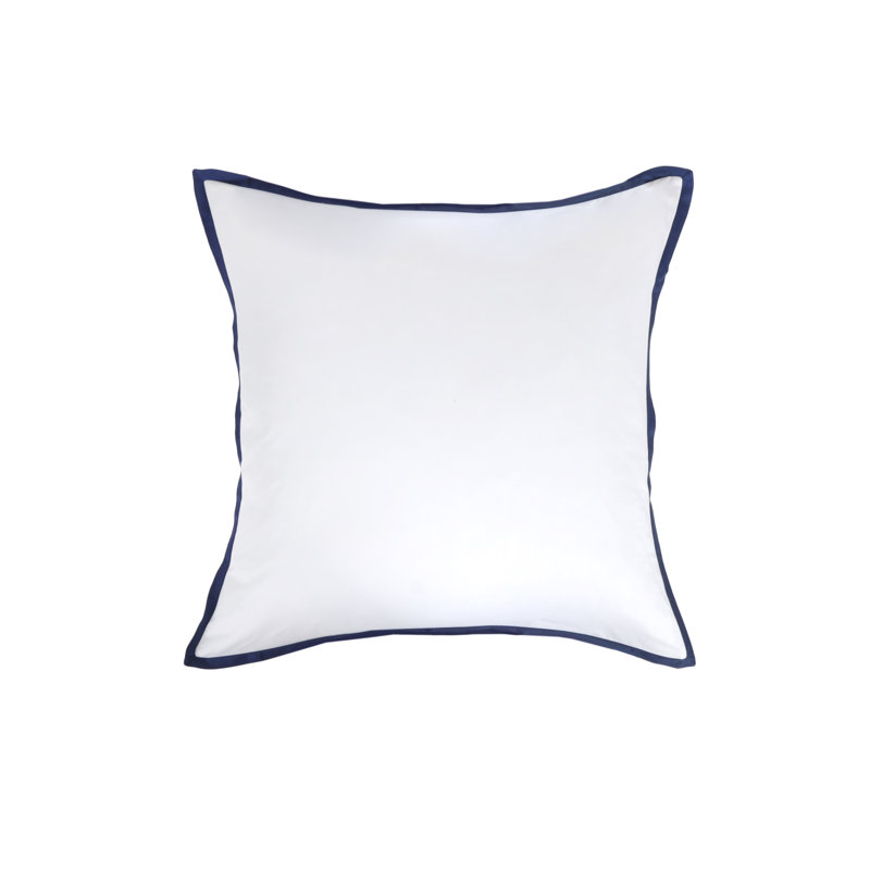 Langston Sateen Pillow Sham, White/Navy