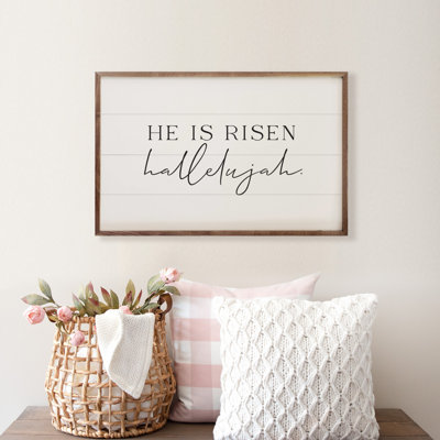 He Is Risen Hallelujah - blanc