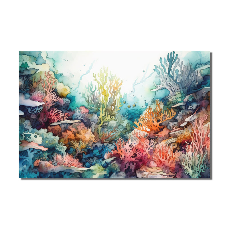Vibrant Coral Reef III - Modern Beach, reproduction d'art sur toile