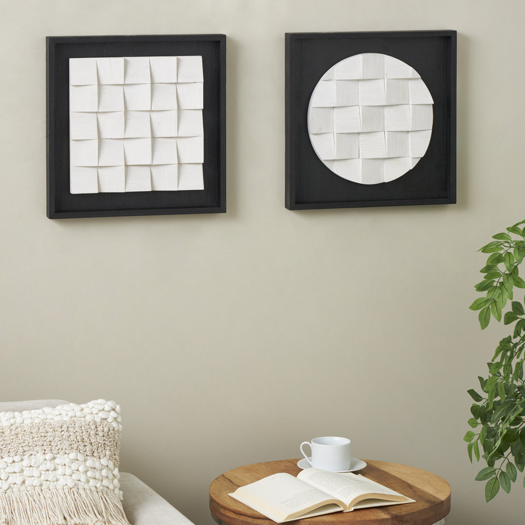 Abstract Wall Decor on China Fir (Set of 2) Wrought Studio™